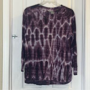 GreenTea Purple Tie Dye Crew Neck Long Sleeve Super Soft Sweatshirt Size XL